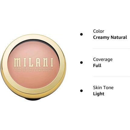 Milani Conceal + Perfect Smooth Finish Cream to Powder Foundation Creamy Natural 0.28oz 7.9g