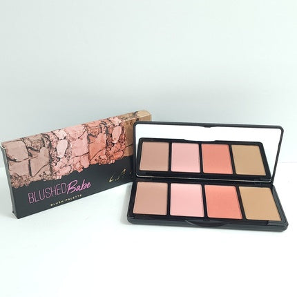 L.A. Girl Blush Eyeshadow Quad Palette with Large Mirror Blushed Babe Coral Nude