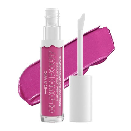wet n wild Liquid Lipstick Cloud Pout Marshmallow Hot Pink Candy Wasted Matte Lip Cream Mousse with Argan Oil and Vitamin E 1 Count