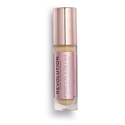 Makeup Revolution Conceal and Define Concealer Full Coverage Matte Finish C9.2 for Medium/Tan Skin Tones Vegan Cruelty-Free 0.7 Fl Oz