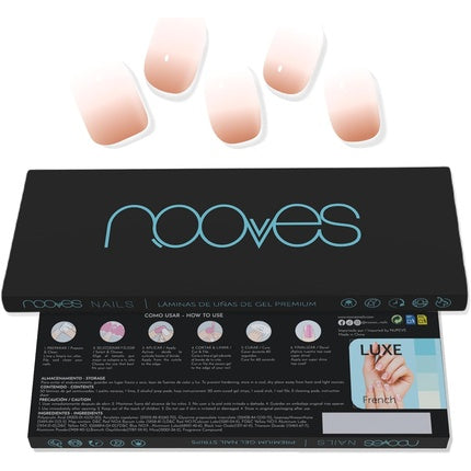 NOOVES NAILS Premium Pre-Coated Gel Nail Sheets Desert Nude Gradient 20 Units