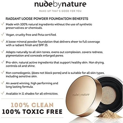 Mineral Radiant Loose Powder Foundation 100% Natural Cruelty Free Vegan SPF 15 W4 Soft Sand