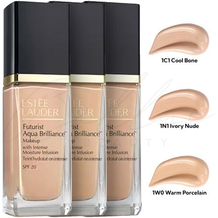 Estee Lauder Futurist Aqua Brilliance Liquid Foundation 1W0 Warm Porcelain