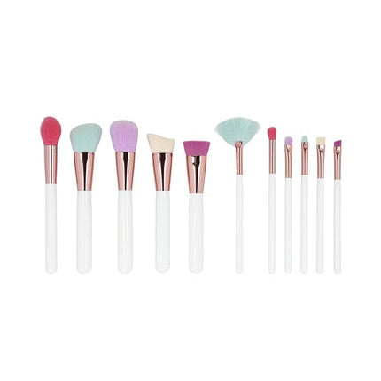T4B MIMO 11 Piece Makeup Brush Set with Case - Multicolor