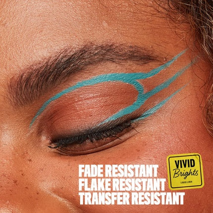 NYX PROFESSIONAL MAKEUP Vivid Brights Liquid Liner Smear-Resistant Eyeliner with Precise Tip Cyan Simp 01 Cyan Simp