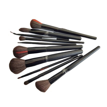 Hiskinset Mahogany Makeup Brush Set 10 Pieces
