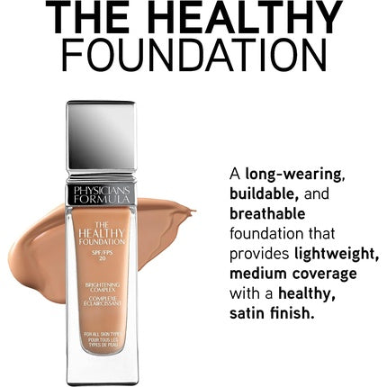 Physicians Formula The Healthy Foundation SPF 20 Light to Medium Coverage with Brightening Complex and Antioxidant Blend LN3