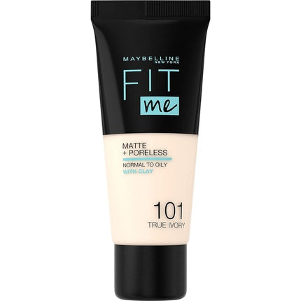 Maybelline Fit Me Matte & Poreless Foundation - 101 True Ivory, 30ml