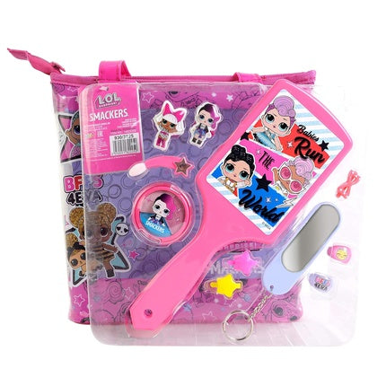 L.O.L. Surprise Tote Bag Makeup Set for Kids - Trendy and Colorful Bag with Makeup for Girls, Hair Ties, Rings, and Other Accessories