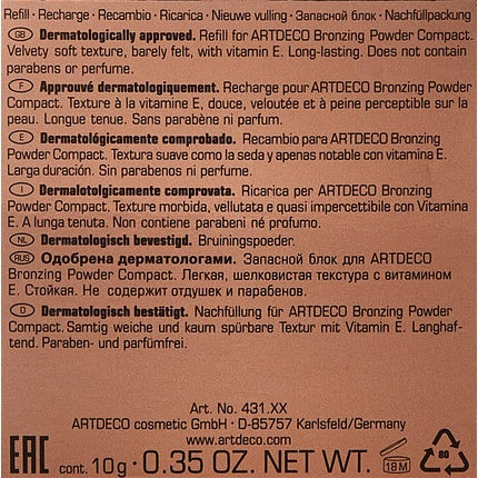 Artdeco Bronzing Powder Compact Long Lasting Refill - 10g