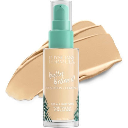 Physicians Formula Murumuru Butter Believe It! Foundation + Concealer with Butter for Radiant Glow Fair