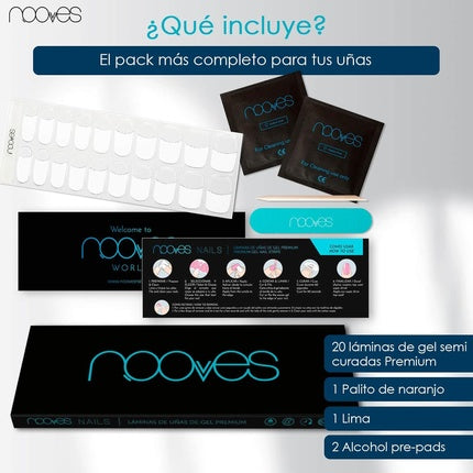 NOOVES NAILS Premium Precured Gel Nail Foils French LUXE Transparent French Salon Quality Long Lasting Easy to Apply and Remove Chip Resistant 20 Years