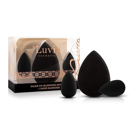 Luvia Beauty Blender Sponge Set 3 Black Makeup Sponges - Super Soft Blending Sponge in 2 Sizes for Precise and Large-Area Blending of Cosmetics