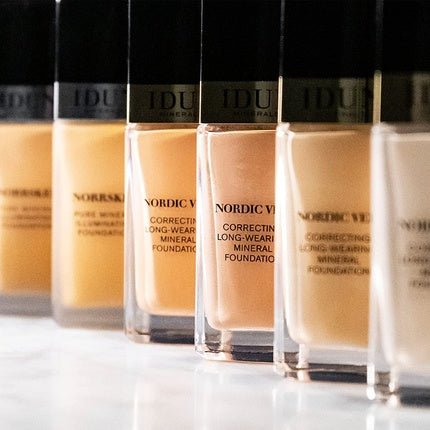 IDUN Minerals Nordic Veil Liquid Foundation Freja Full Coverage Matte Finish 0.87oz Warm Light