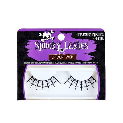 Fright Night Spider Web False Lashes with Adhesive for Scary Spooky Dramatic Eyes