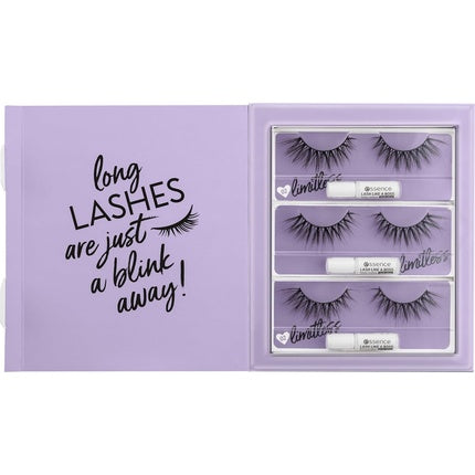 essence LASH LIKE A BOSS False Lashes Set 02 Vegan Without Microplastic Particles Perfume-Free 3 Pairs My Lashes are Limitless - Pack of 3