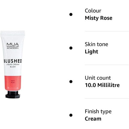 MUA Make Up Academy Blushed Liquid Cream Blusher Cosmetics Misty Rose