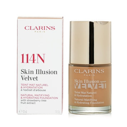 Clarins Paris Skin Illusion Velvet Natural Matifying & Hydrating Foundation 114N 30ml