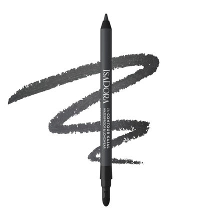 IsaDora Perfect Contour Kajal Black Eyeliner Pencil for Smokey Eyes - Highly Pigmented and Hypoallergenic - Easy Application - Deep Grey
