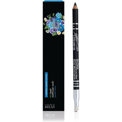 Helan I Colori Bio Black Eyeliner Pencil with Smudger for Intense Make Up Kajal Eyeliner with Vitamin E Long Lasting Eye Liner Pencils Made in Italy
