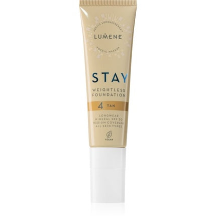 LUMENE Stay Weightless Foundation SPF30 No4 Tan 30ml