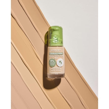 Deborah Milano Pure Nude Bio Foundation Formula 02 Rose Cream with Vitamin C and Aloe Vera SPF 20 Medium Coverage Liquid Texture for Even Radiant Velvet Skin