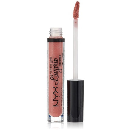 NYX PROFESSIONAL MAKEUP Lip Lingerie Shimmer Lip Gloss Euro Trash Dark Pink-Brown 0.11 Ounce