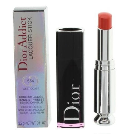 Dior Addict Coral Lipstick Lacquer Stick Liquified Shine 554 West Coast - New