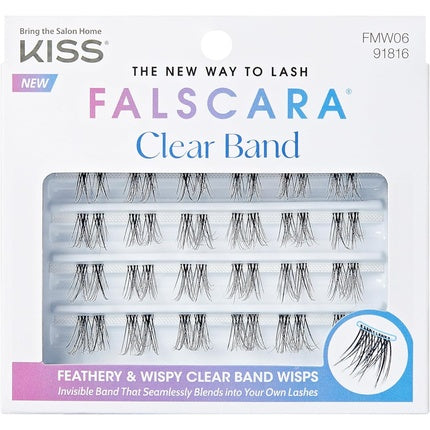 KISS Falscara False Eyelashes Lash Clusters Faux Mink Wisps 12mm-14mm-16mm 24 Wisps Contact Lens Friendly Easy to Apply Reusable Strip Lashes