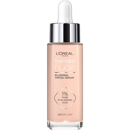 L'Oreal True Match Nude Plumping Tinted Serum Foundation 1-2 Rosy Light 30ml