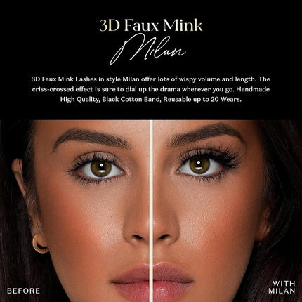 Lilly Lashes 3D Milan Faux Mink Strip Lashes - Dramatic Look