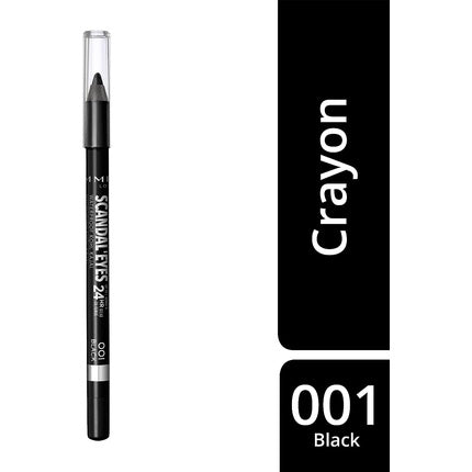 Rimmel Scandal Eyes Waterproof Kohl Kajal Eye Pencil 001 Black 1.3g