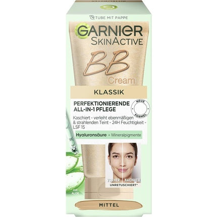 Garnier SkinActive BB Cream All-in-1 Day Cream with Hyaluronic Acid and Aloe Vera SPF 15 Classic Medium 50ml