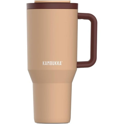 Kambukka Travel Thermo Mug 900ml Beige and Brown with Lid and Handle