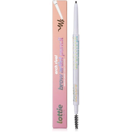 Lottie London Arch Rival Brow Artist in Dark Brown Retractable Eyebrow Pencil Ultra-fine Brow Brush for High-definition Ultra-precise Hair-like Effect