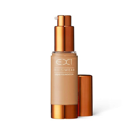 EX1 Cosmetics Invisiwear Liquid Full Coverage Foundation Makeup Shade 8.0 - Vegan, Oil and Fragrance Free, Dermatologically and Clinically Tested