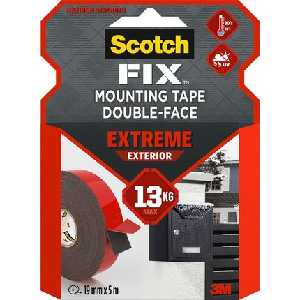 Scotch-Fix Double-Sided Extreme Exterior Mounting Tape 19mm x 5m