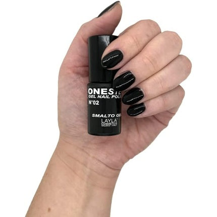 LAYLA COSMETICS One Step Gel Nail Polish 100 Black Number 2