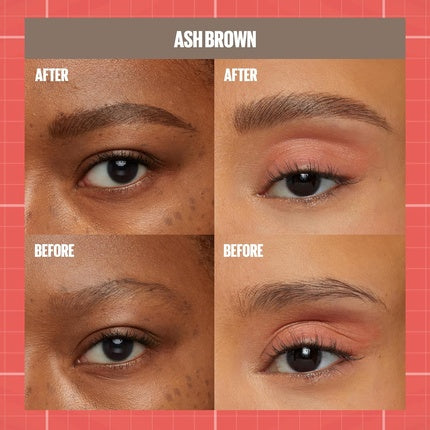 Maybelline New York Build A Brow 2 in 1 Brow Pen and Sealing Gel Real-looking Fuller Brows Waterproof Sweat and Smudge-resistant 24H Wear Vegan Formula Shade 259 Ash Brown