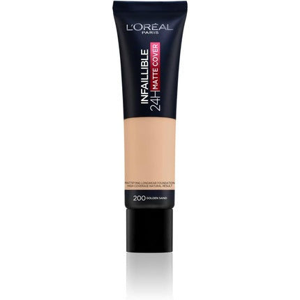L'Oreal Infallible 32h Matte Cover Foundation Long-Lasting Mattifying Foundation 200 Neutral Undertone/Golden Beige 30ml