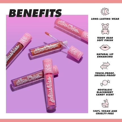 Lime Crime Plushies Soft Matte Lipstick Cola - Blackberry Candy Scent Plush Long Lasting High Comfort Talc-Free Paraben-Free