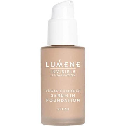 LUMENE Invisible Illumination Tinted Serum Foundation SPF30 with Vegan Collagen Serum & Hyaluronic Acid Shade 2 30ml