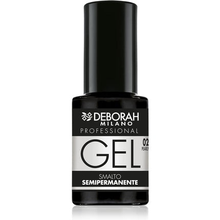 Deborah Milano Professional Semi-Permanent Gel Nail Polish Number 02 Pearl White Plumping Long Lasting for Intense and Shiny Nails 4.5ml