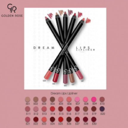 Golden Pink Dream Lips Lipliner Lip Pencil 526 Burgundy Matte No Transfer