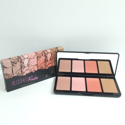 L.A. Girl Blush Eyeshadow Quad Palette with Large Mirror Blushed Babe Coral Nude