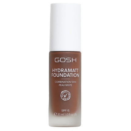 GOSH Foundation with SPF 15 for Light and Dark Skin Vegan Mattifying Makeup for Dry, Sensitive and Oily Skin - 020N