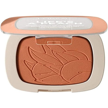 L'Oreal Paris Life's a Peach Blusher Compact Powder Blush Peachy Beige Shade with Mirror and Brush - Scented Buildable Formula