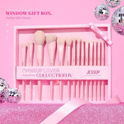 Jessup Pink Makeup Brush Gift Set Soft Vegan Hair for Women