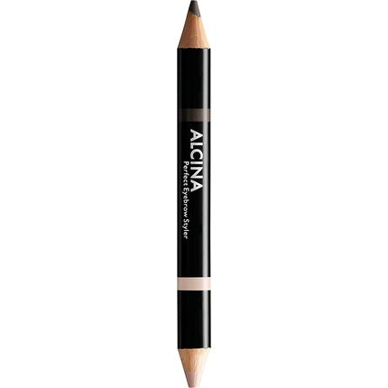 ALCINA Perfect Eyebrow Styler 2in1 with Highlighter Dark 020 - Defines and Intensifies Brow Color