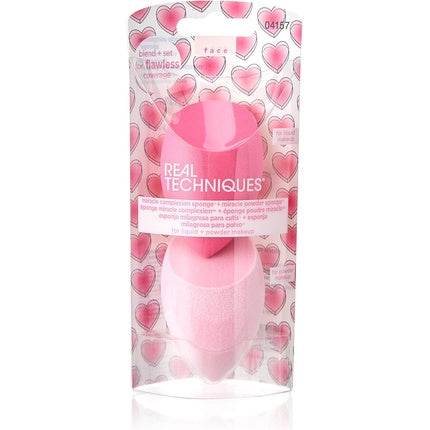 REAL TECHNIQUES Limited Edition Love IRL Miracle Complexion Sponge and Miracle Powder Sponge for Foundations and Powders